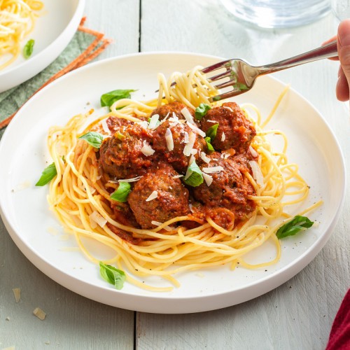 Recept Spaghetti met gehaktballetjes in tomaten-kruidensaus Grand'Italia